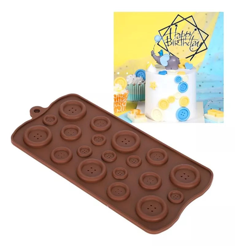Molde De Silicona Boton Botones Ideal Decoracion Tortas