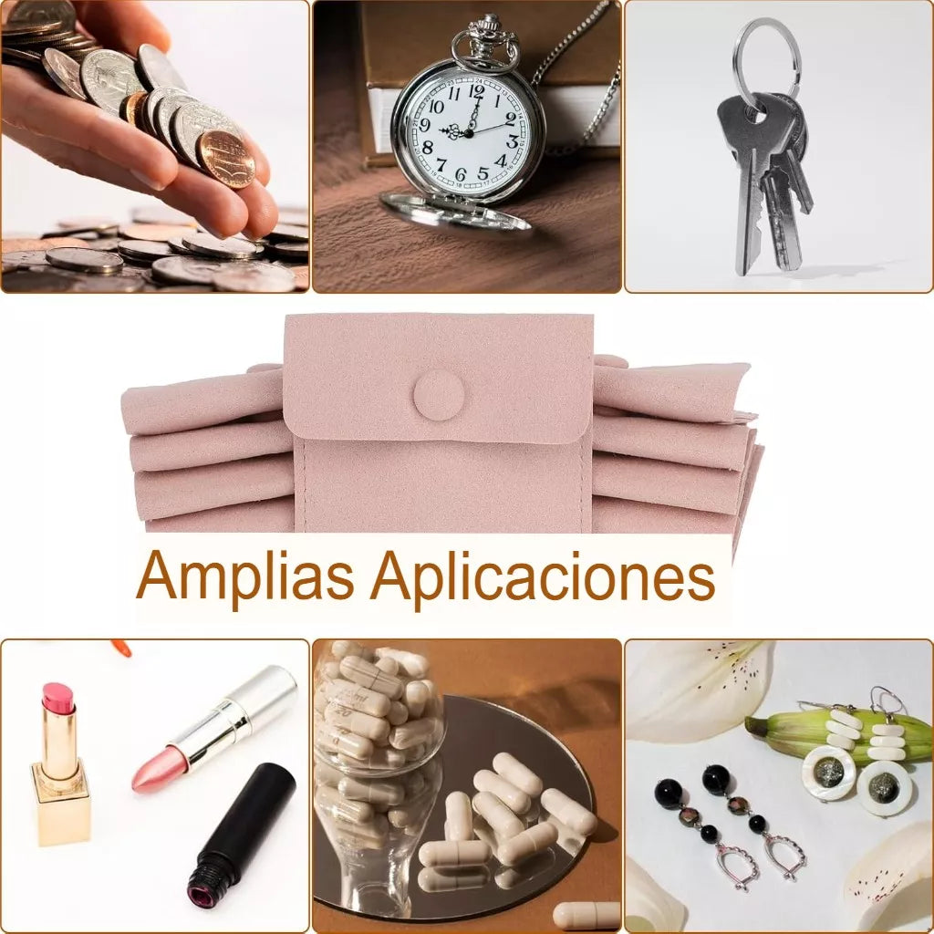 Bolsita Estuche Terciopelo Alhajas Joyeria Souvenir X10un ROSA
