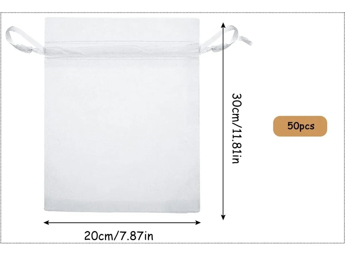 Bolsas Bolsitas De Organza Souvenirs 20x30cm Pack X25