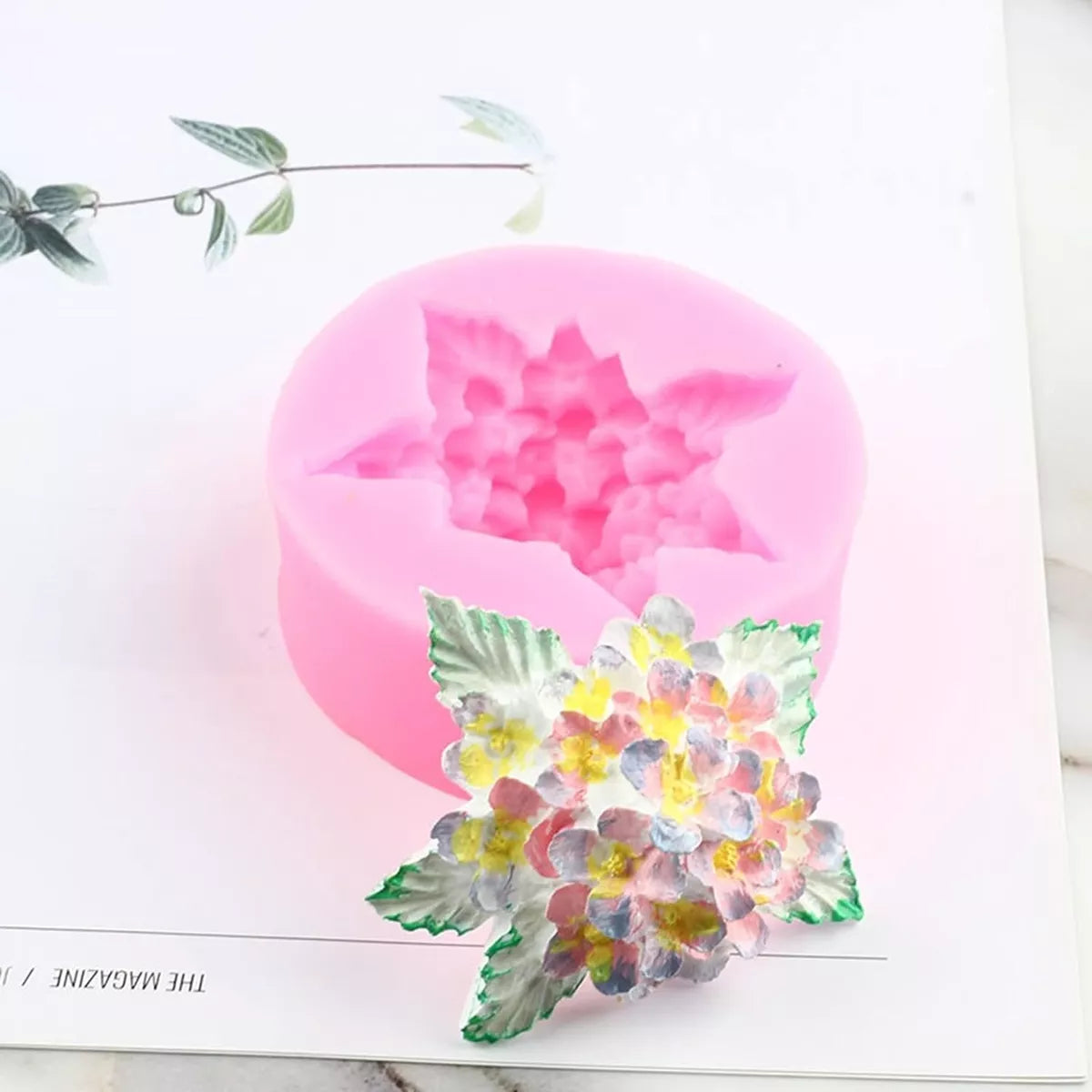 Molde De Silicona Para Fondant Con Forma Flores y hojas SKU R-029