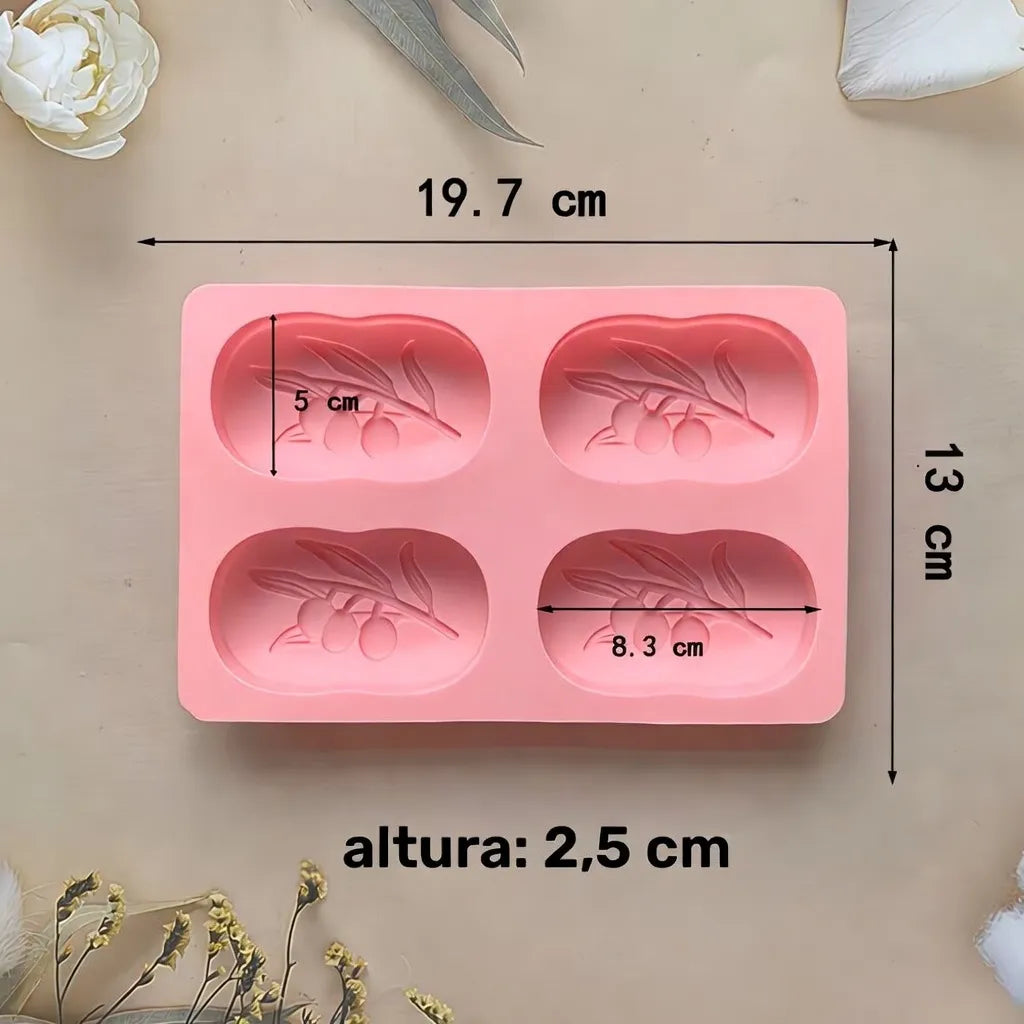 Molde De Silicona Para Hacer Jabones Artesanales Forma Olivo
