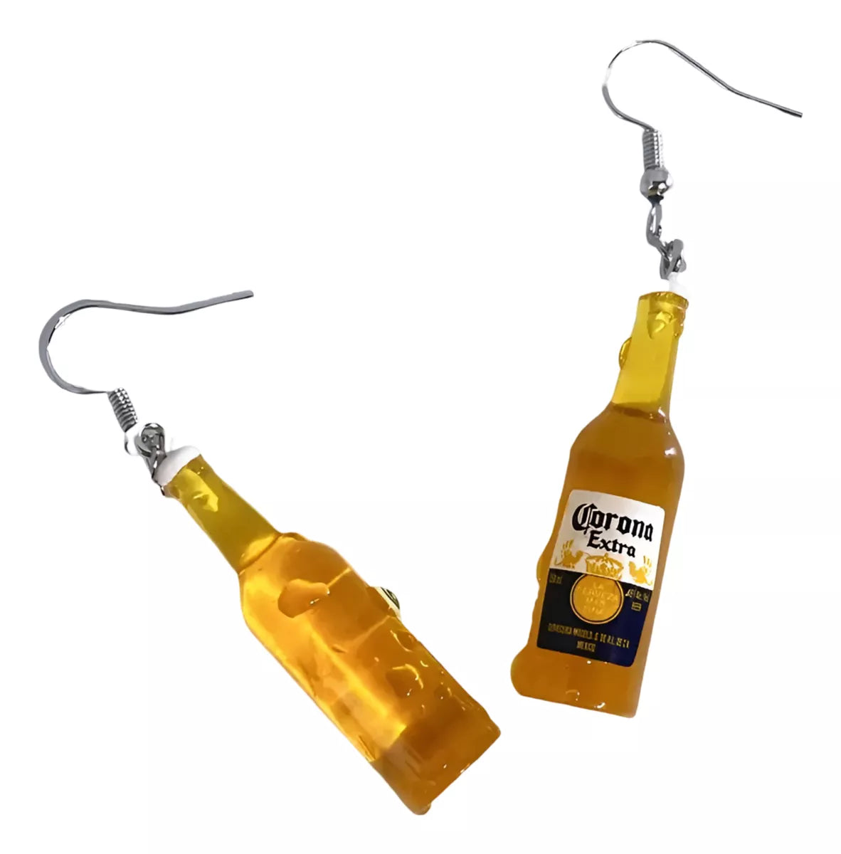 Set X2 Caravanas Forma De Botella De Cerveza Corona