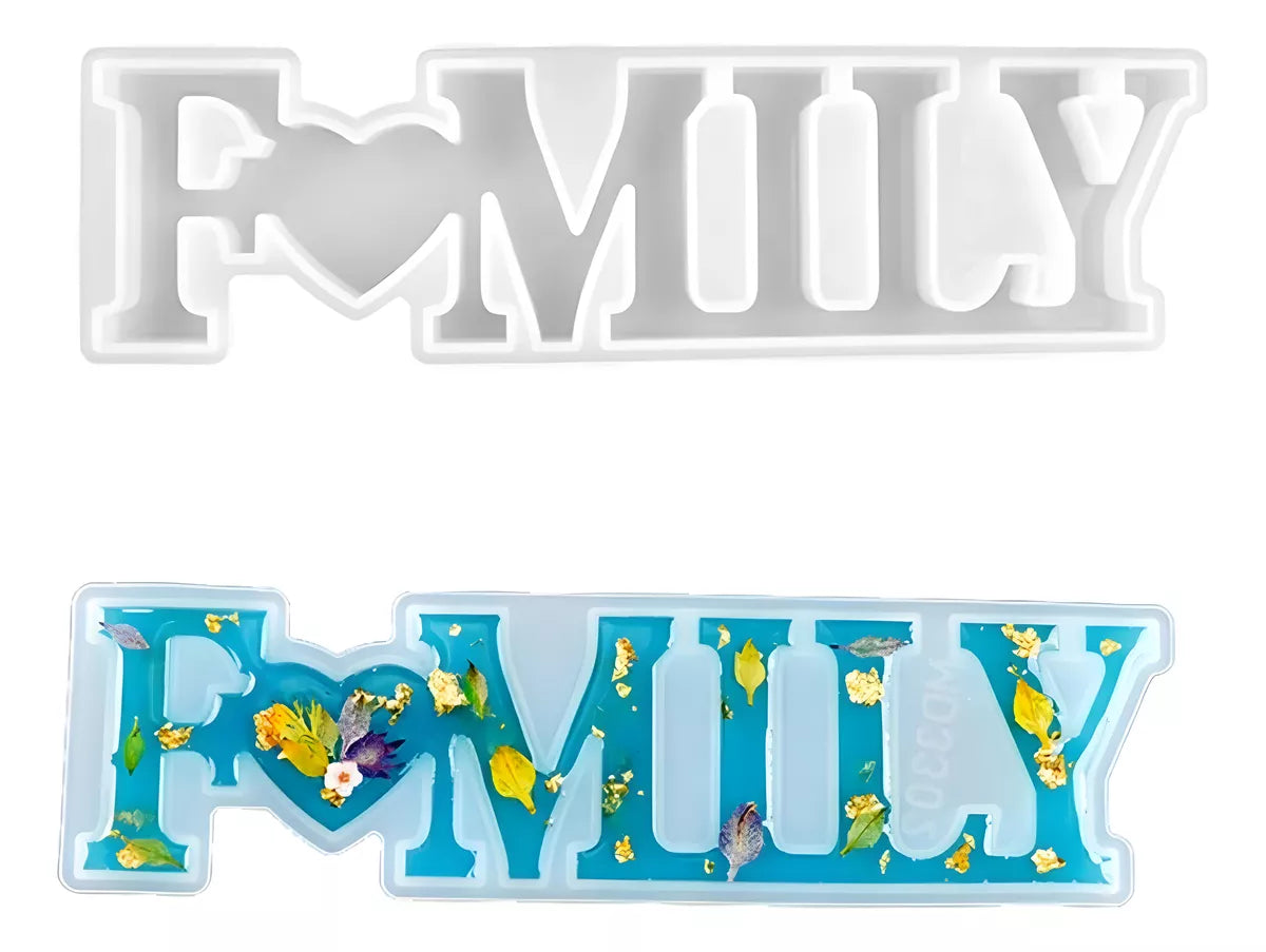 Molde De Resina Epoxi Letras Family Ideal Decoracion Hogar