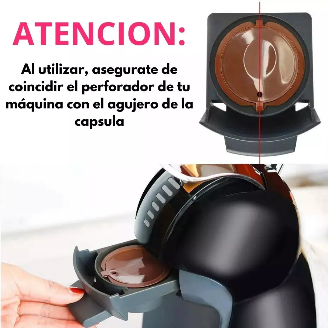 Capsulas Reutilizables Maquinas Dolce Gusto Café X3 unidades + cuchara y cepillo