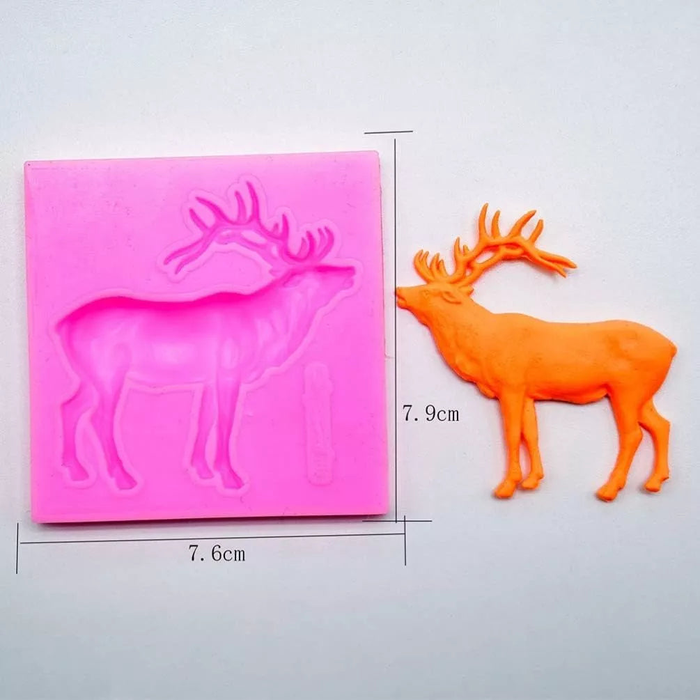 Moldes De Silicona Ciervo Navidad Fondant