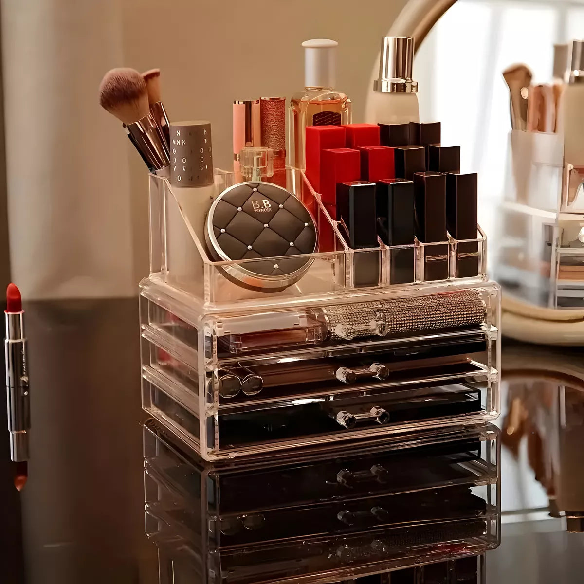 Organizador De Maquillaje Cosmeticos En Acrilico Fuerte