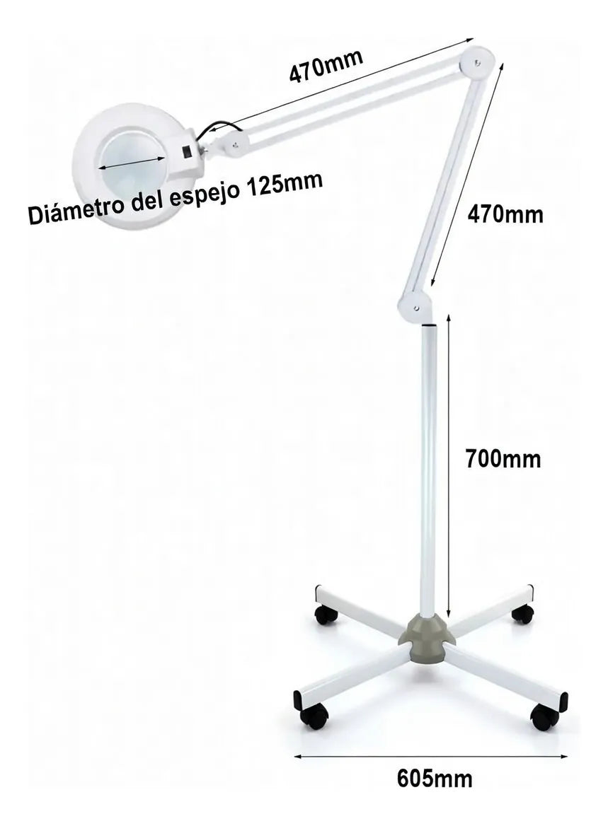 Lampara Lupa Pie Luz Gran Aumento Cosmetologo Podologo aumento x5