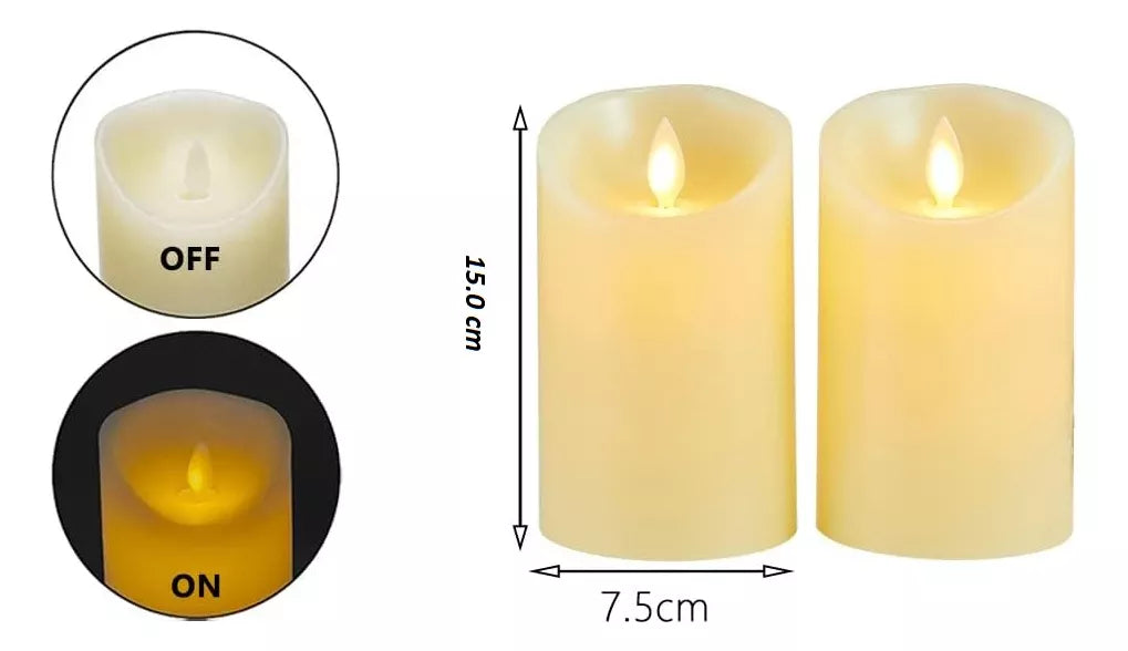 Vela Led 15cm Imitación Llama Decoración A Pila X 2 unidades