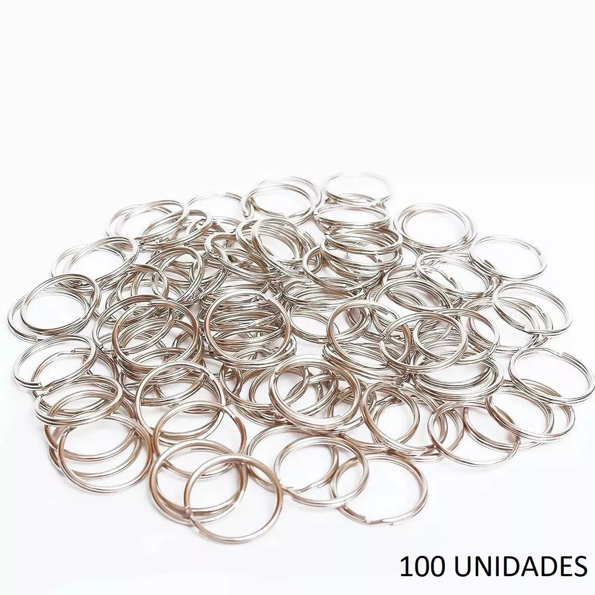 100 Aros De Metal Argolla 25mm Para Llaveros De Cinta