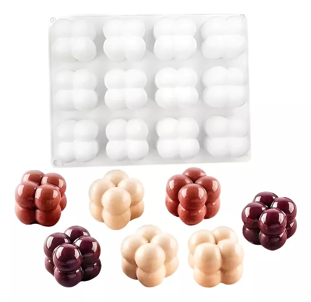 Molde Silicona Forma Cubo 3d Ideal Velas Antiadherente