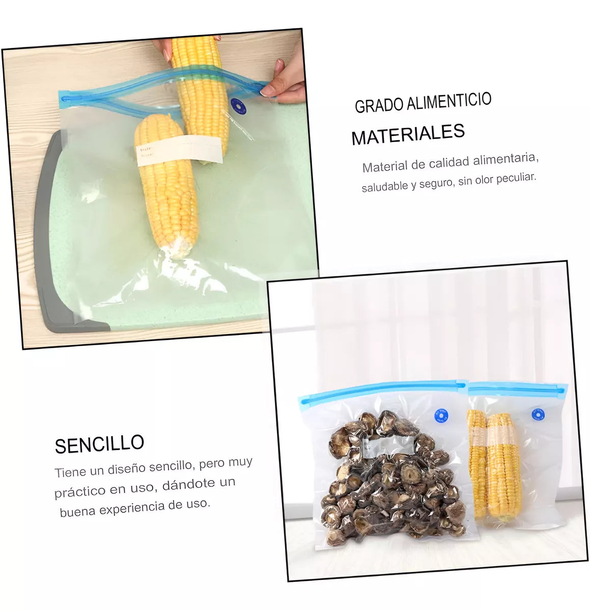 Bolsa Ziploc Cierre Hermetico Con Vacio Y Bomba 15un 26x34cm