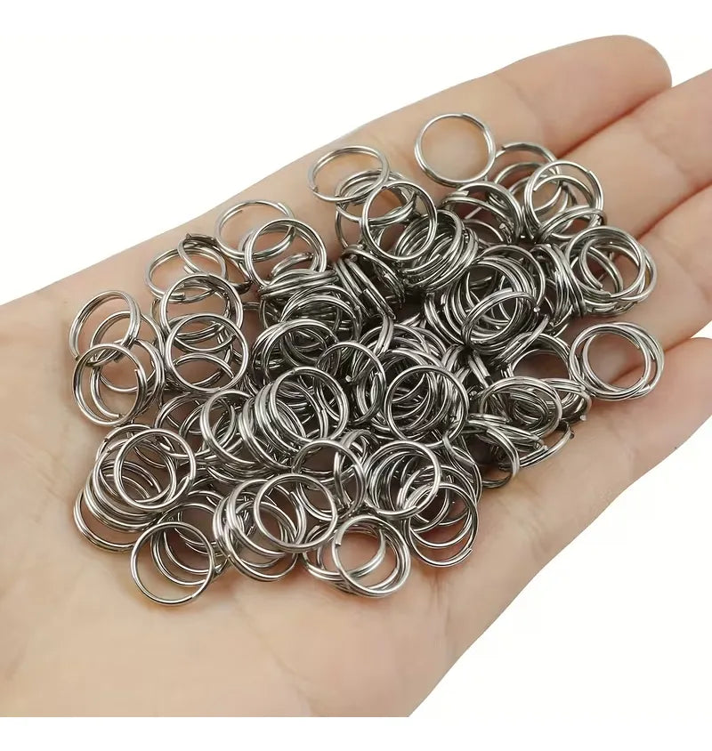 100 Aros Metal Argolla 15mm Ideal Llaveros Gruesos Plateado