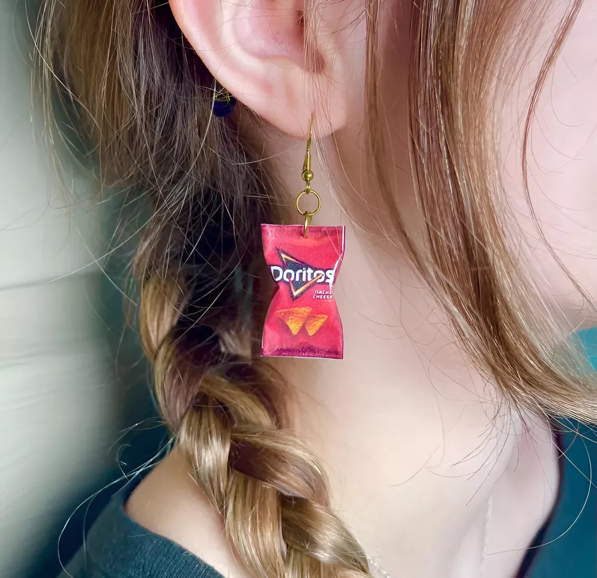 Set X2 Caravanas Forma De Paquete De Doritos Snacks