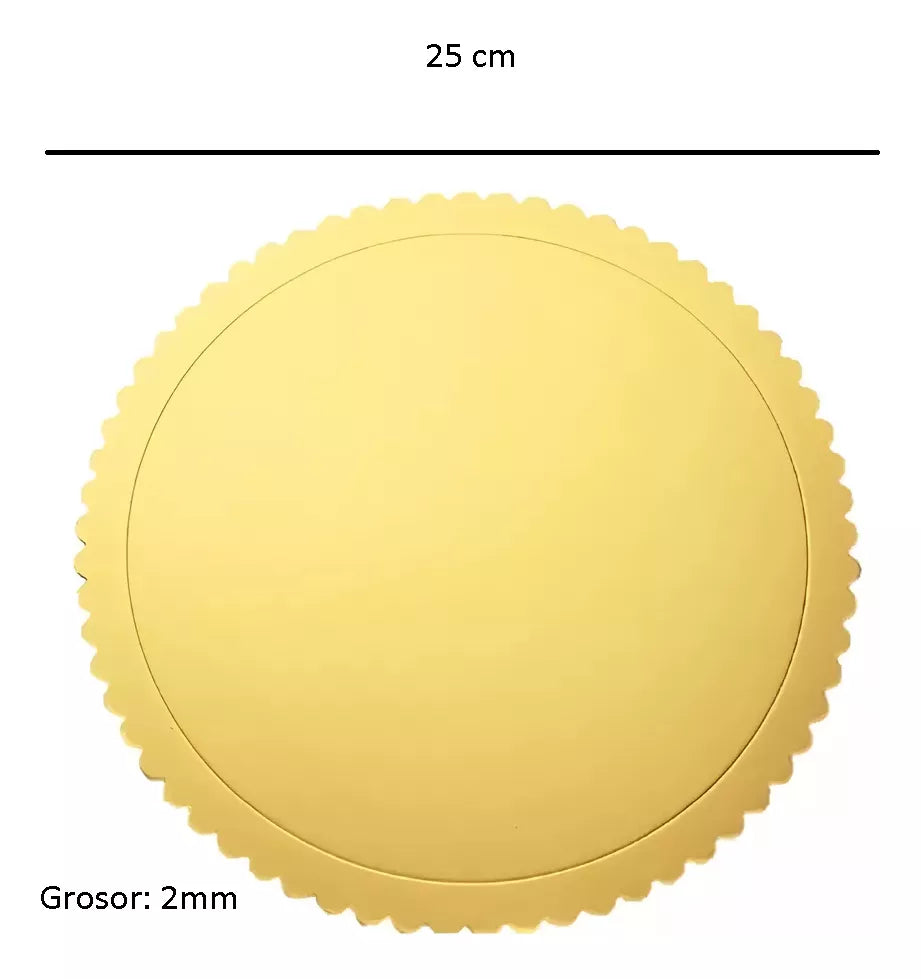 Pack 3 Discos Base Bandeja Para Torta Dulce Decoración 25cm DORADA