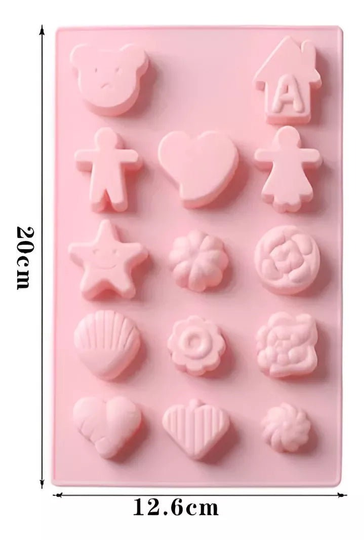 Molde De Silicona Para Fondant Formas Variadas Estrella Flor