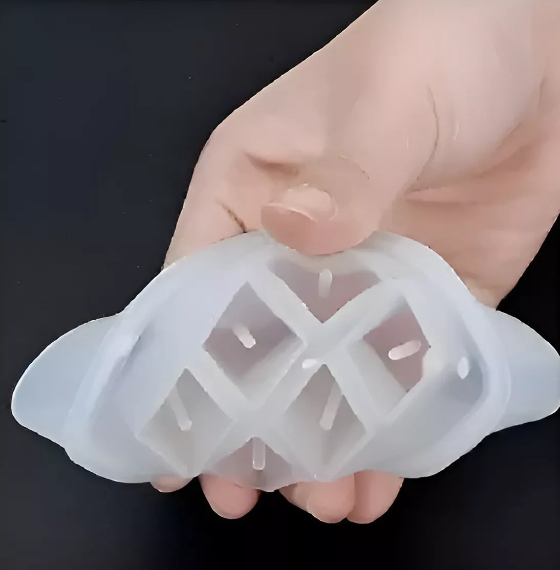 Set 2 Moldes Cubo De Silicona Con Agujero Para Resina Epoxi
