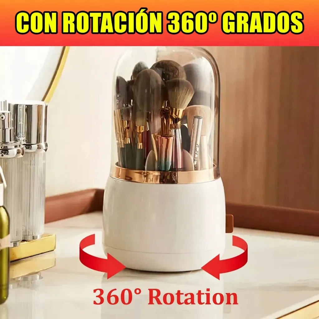 Organizador De Maquillaje Giratorio 360° Con Tapa