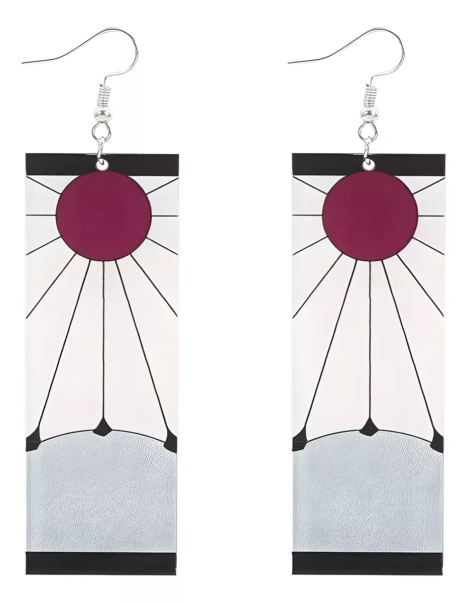 Caravanas De Tanjiro Kimetsu No Yaiba Pendientes Acrílico