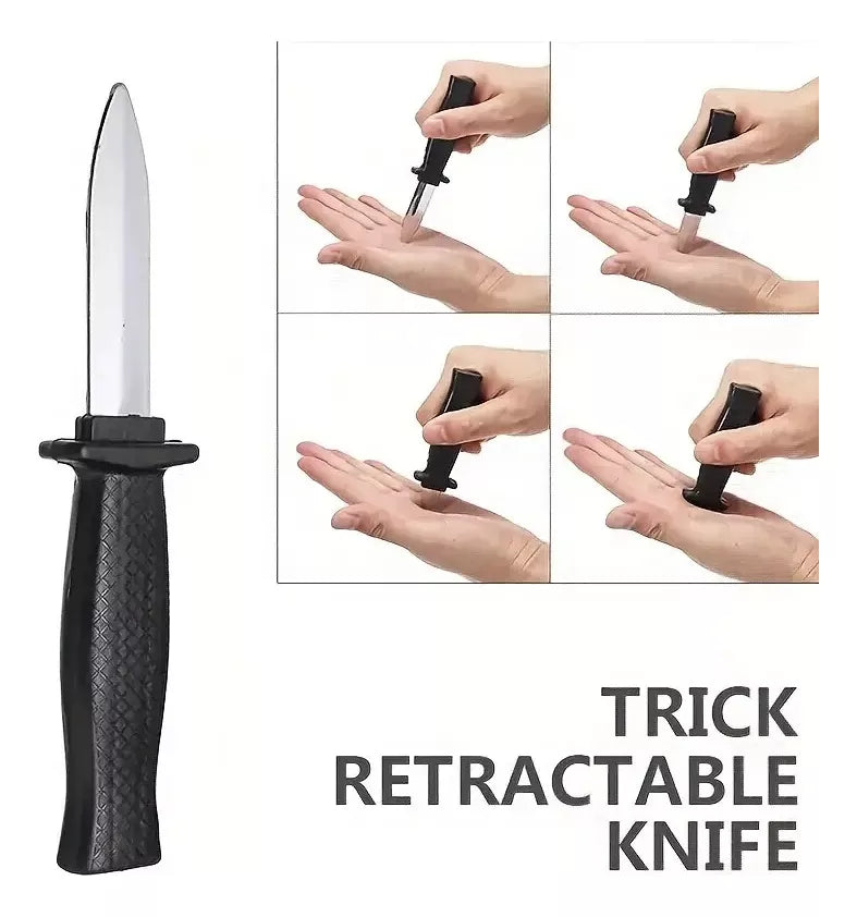 Cuchillo Falso Retráctil Ideal Broma Halloween Casa Chascos