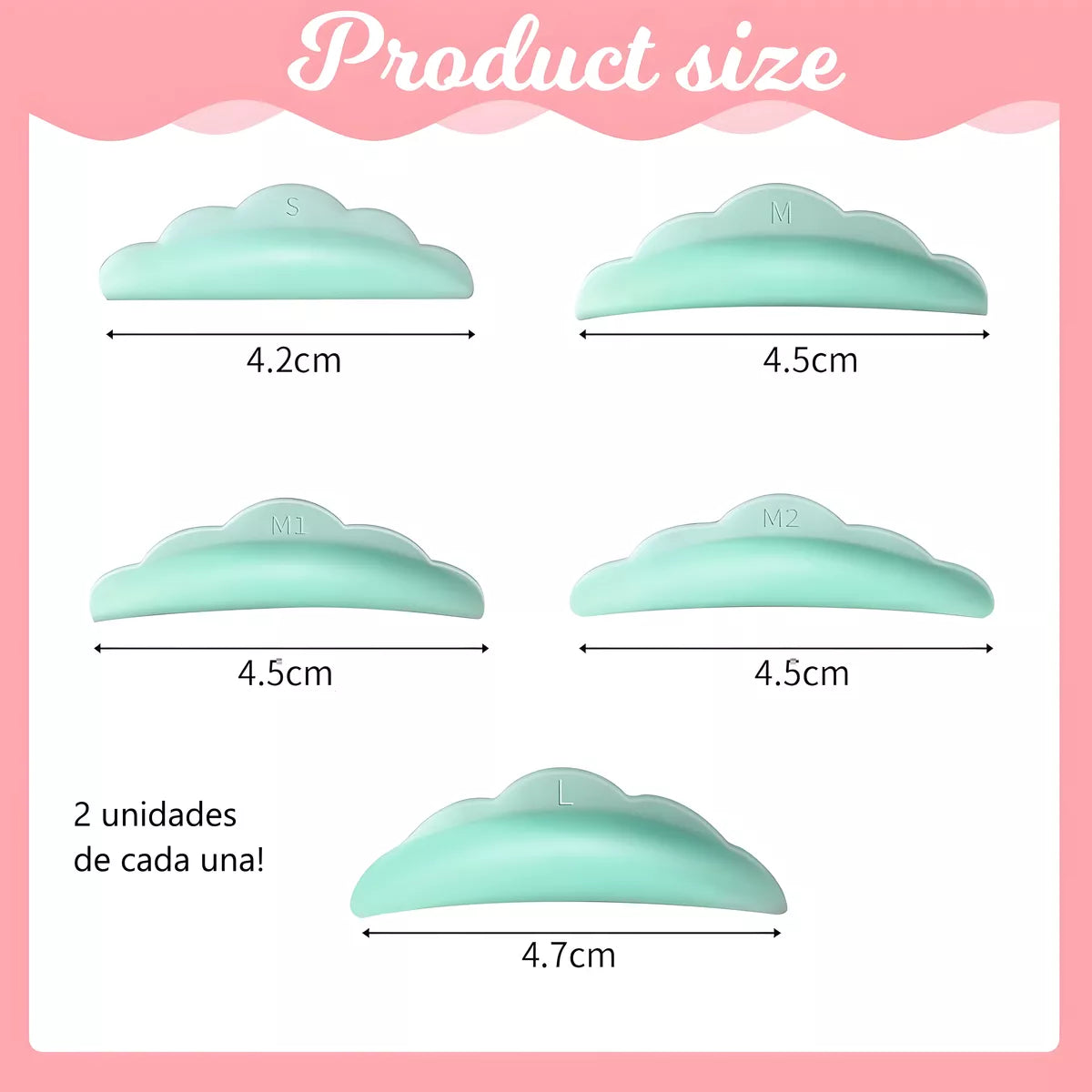 Bigudies Silicona Reutilizable Extension Pestaña Lifting 10u