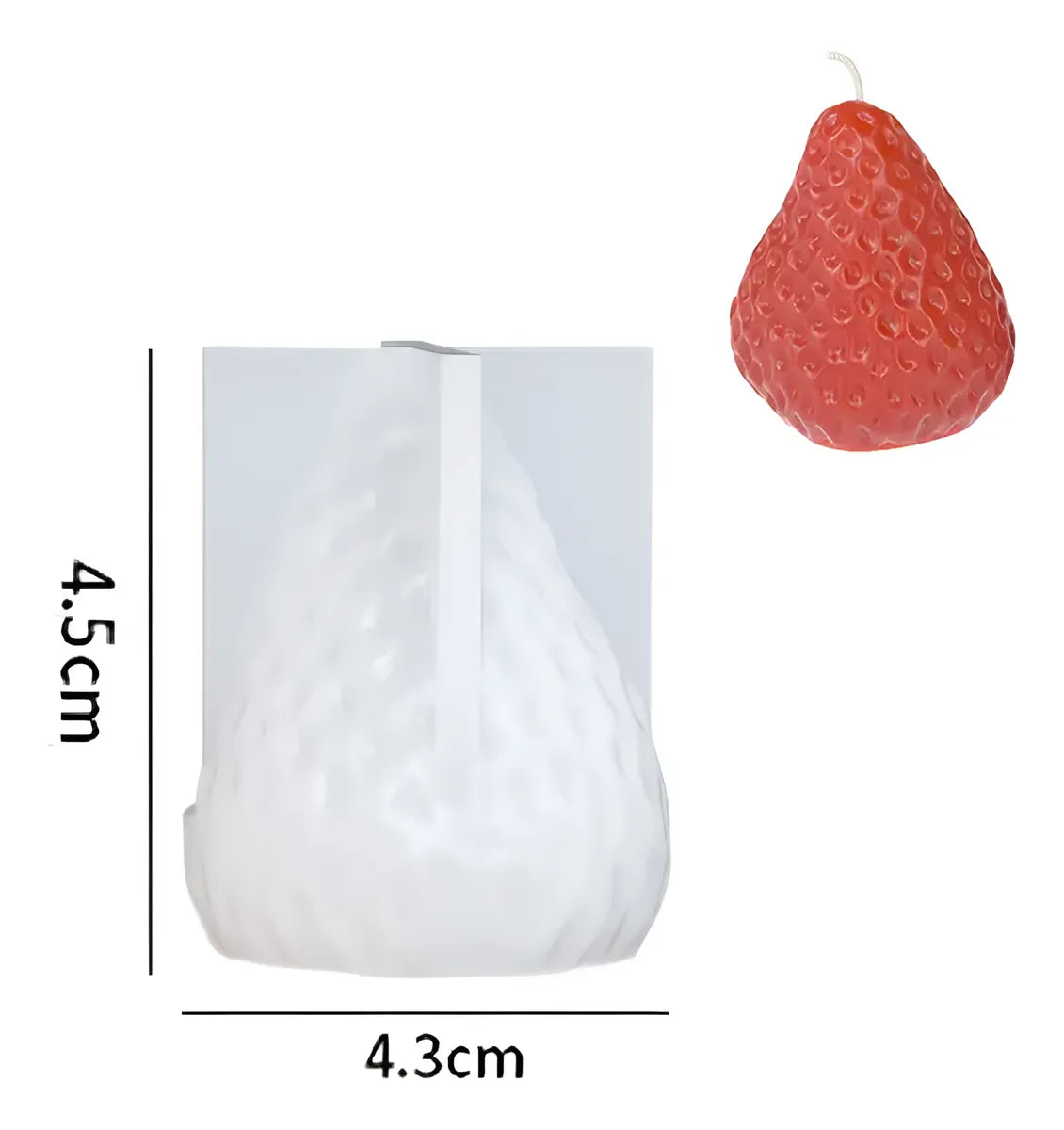 Molde De Silicona Frutilla Velas Arte Cera De Soja Reposteria