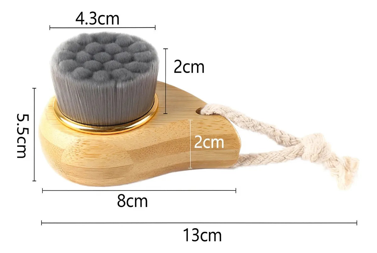 Cepillo Limpieza Facial Bamboo Natural Suave Piel Sensible