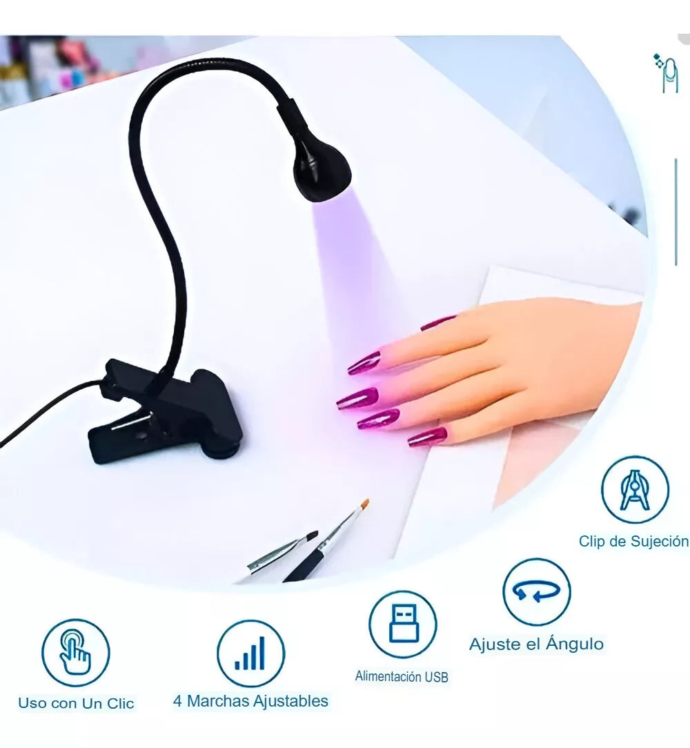 Lampara Led Para Uñas Uv Secado Uñas Practica De Escritorio NEGRA