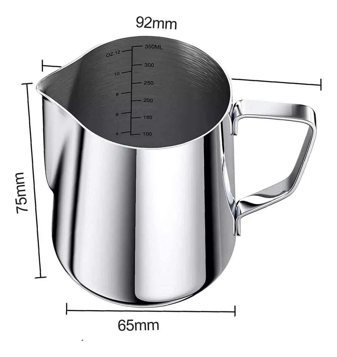 Jarra Para Espumar Leche Barista 350 Ml Acero Inoxidable