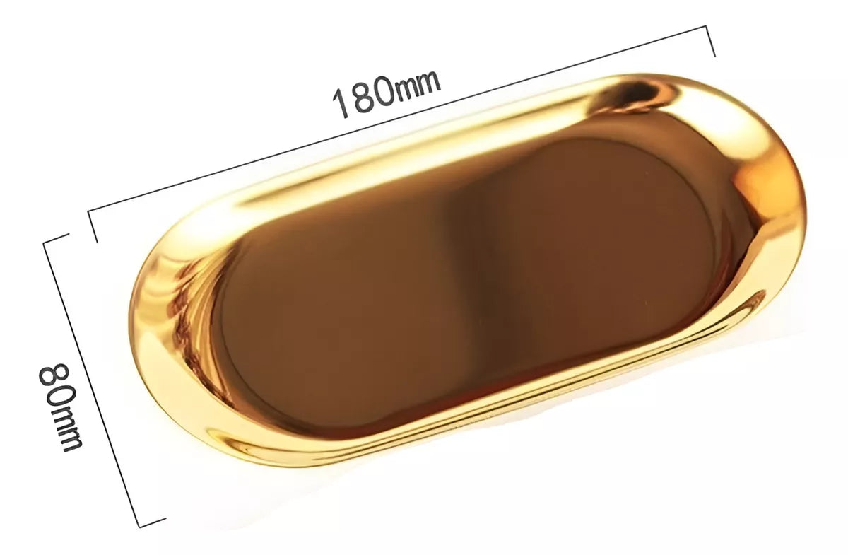 Bandeja Organizador Acero Inoxidable MEDIANA Cosmeticos Frutas Decoracion FEDE-002