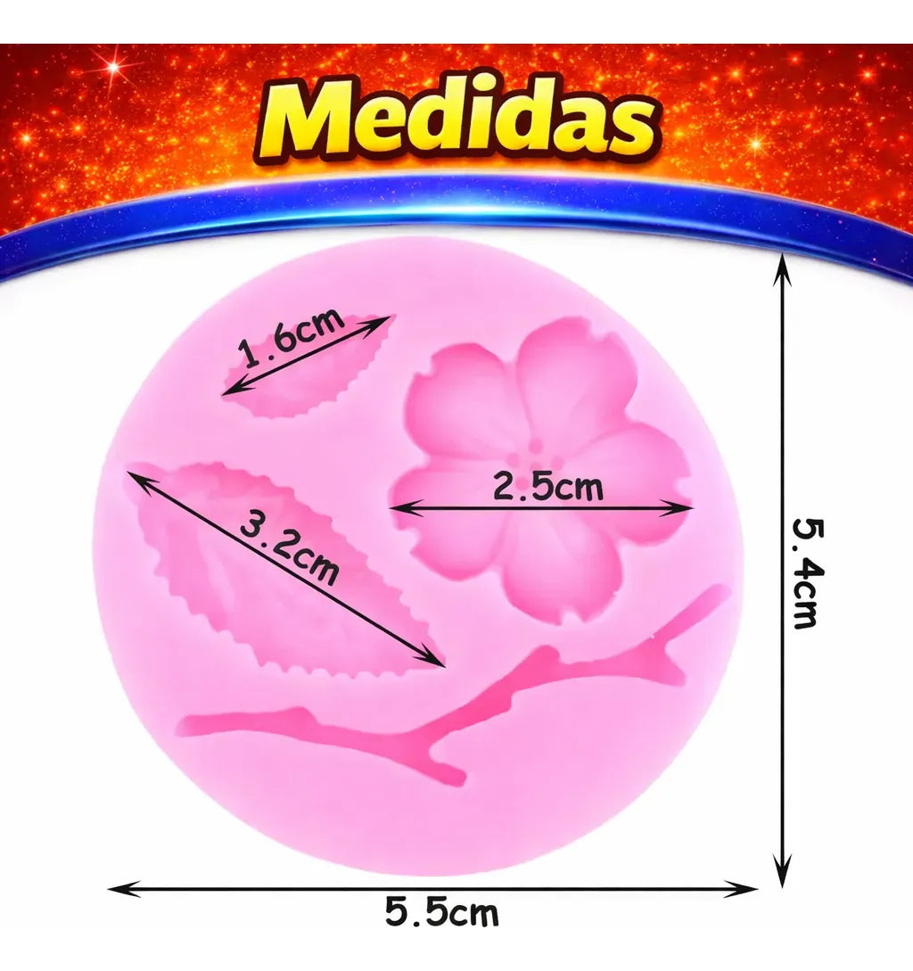 Molde De Silicona Ramas Y Flor R-030