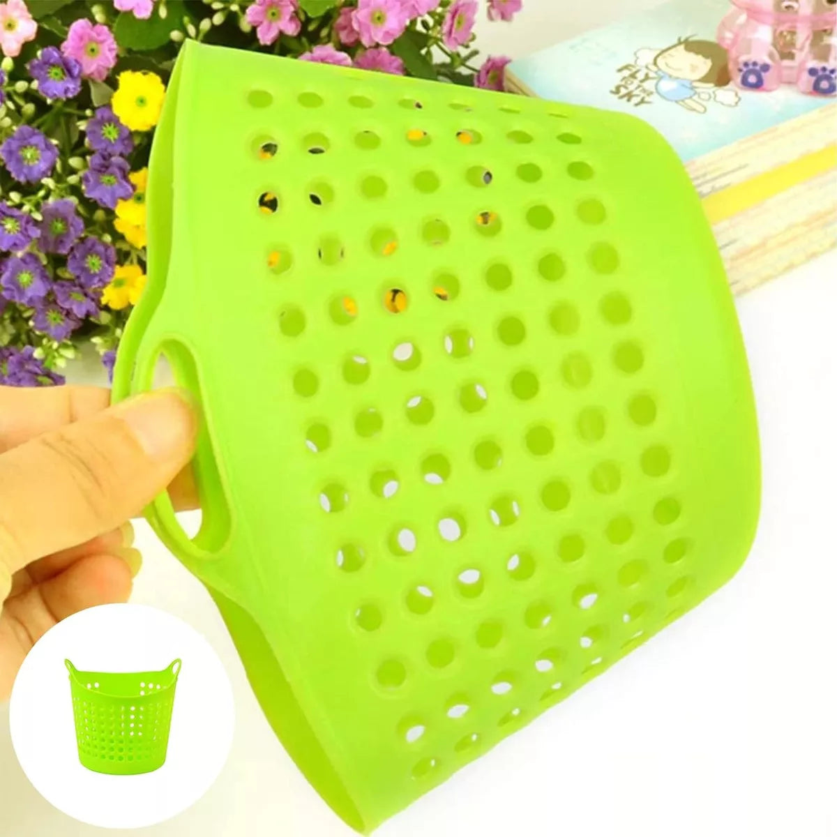 Canastita Plastica Souvenir Sorpresitas Multiuso X 10 Un Verde