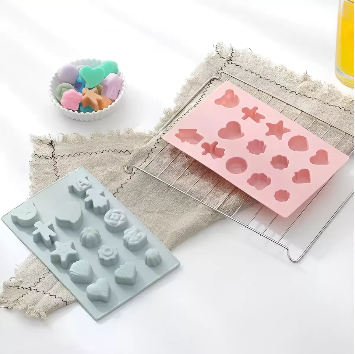 Molde De Silicona Para Fondant Formas Variadas Estrella Flor