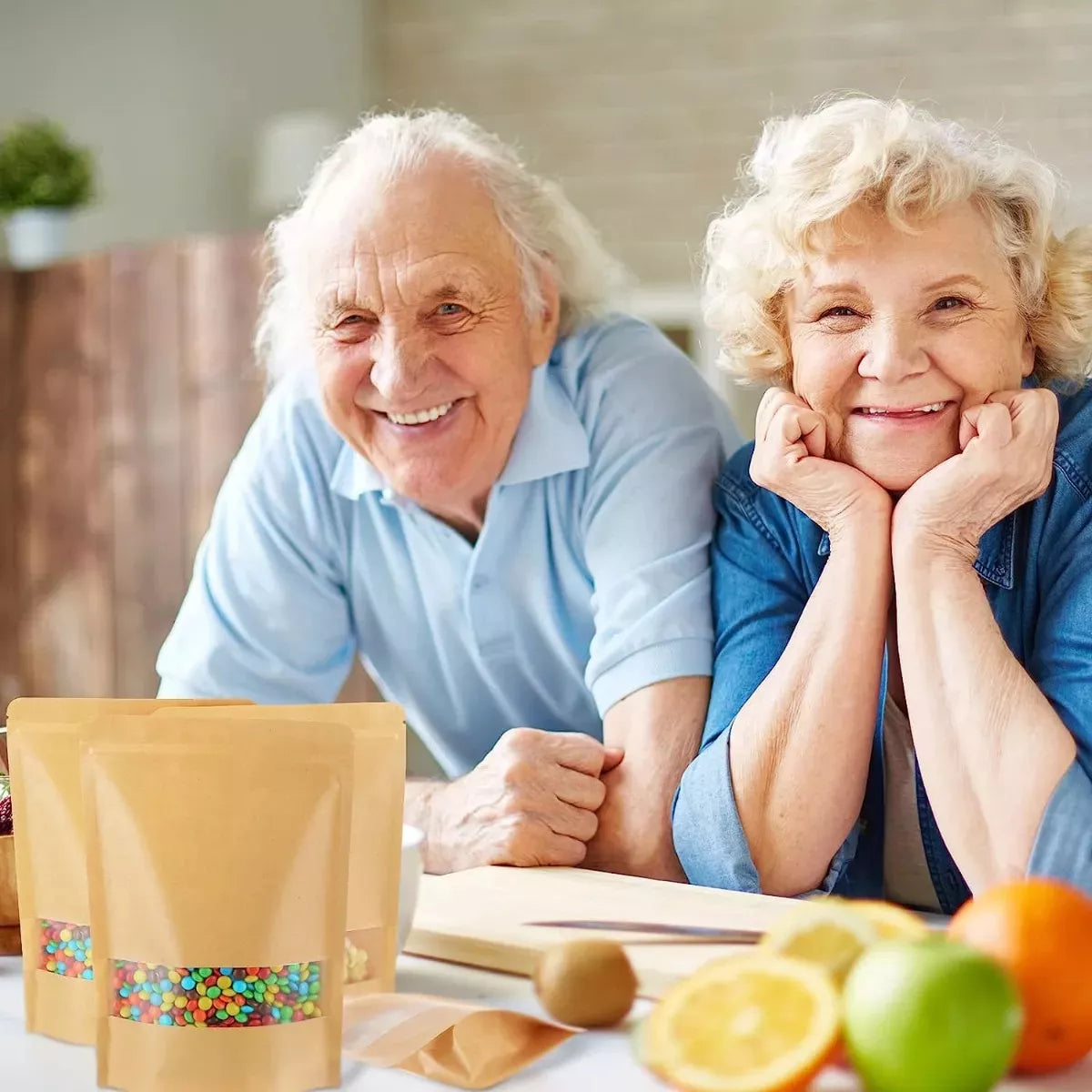 Bolsas Ziploc Papel Kraft Con Visor Pack 50un 25x35cm Grande