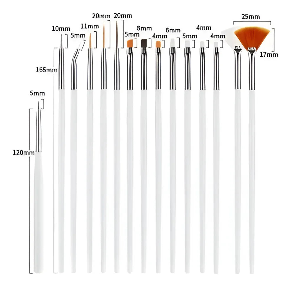 X15 Pinceles Para Decoracion De Uñas O Maquillaje Precision FEDE ADELANTE 05