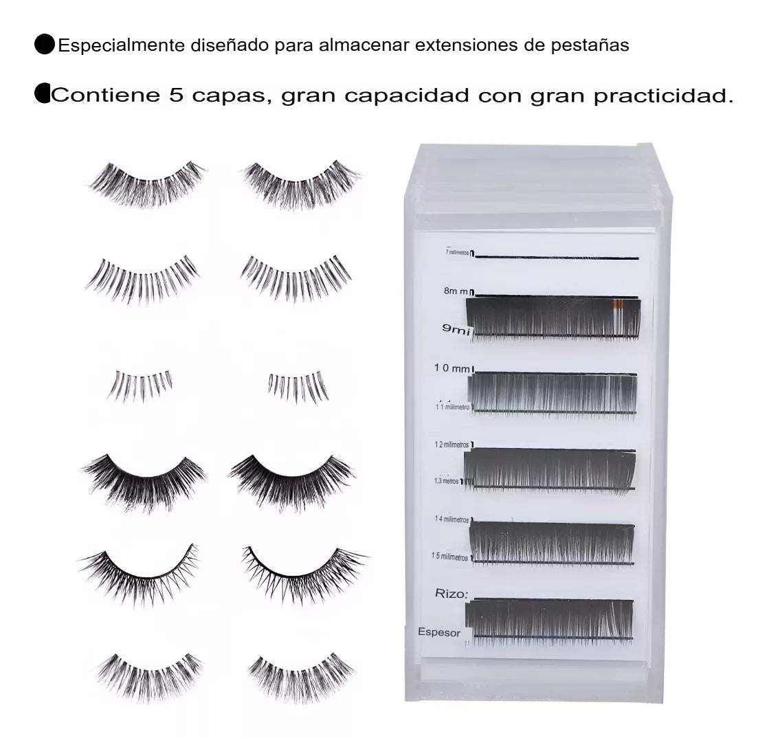 Caja De Almacenamiento De Pestañas Transparentes Acrílico