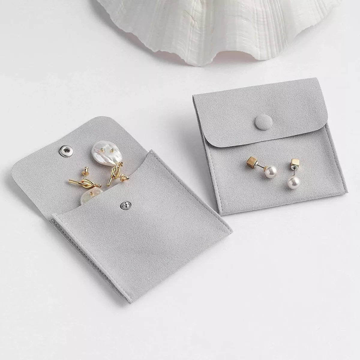 Bolsita Estuche Terciopelo Alhajas Joyeria Souvenir X10un GRIS