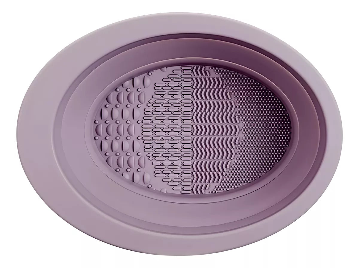 Cuenco Limpiador De Brochas De Maquillaje Silicona Plegable