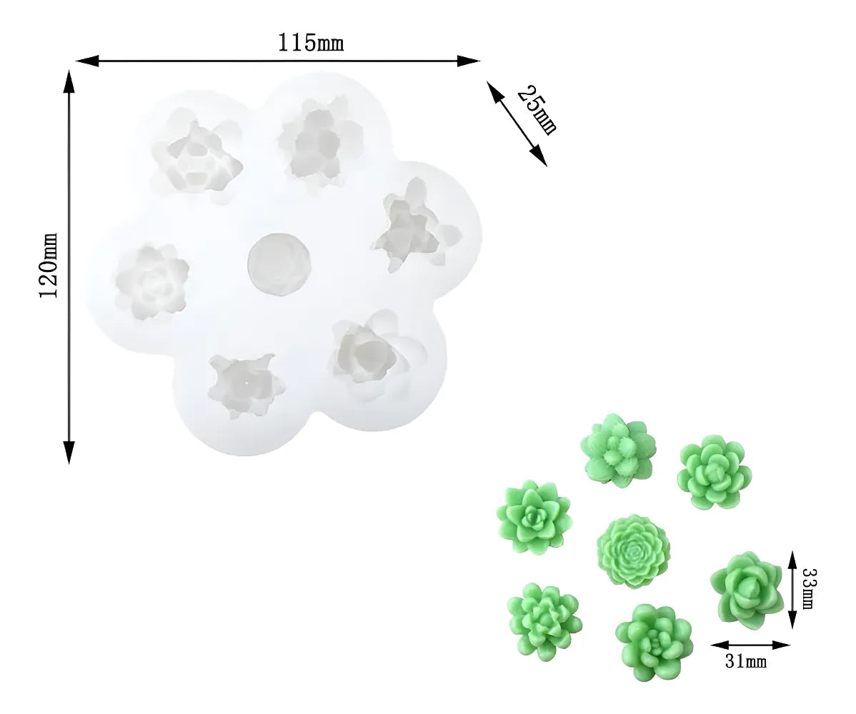 Moldes De Silicona Para Velas Tunas Suculentas Captus Blanco R-016