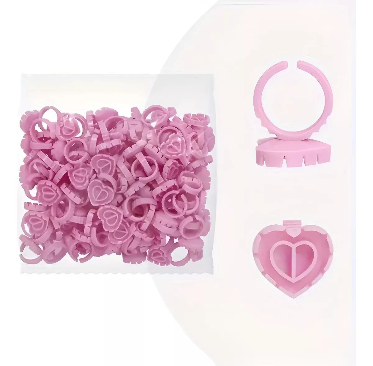 Anillos Porta Pigmento Pegamento Pestañas Y Cejas X100un FEDE-012