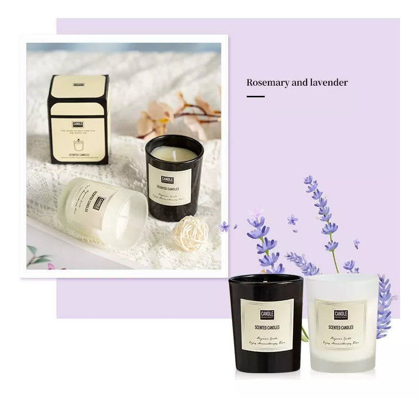 Vela Aromatica Frasco Vidrio Para Dormir Relajacion LAVANDA