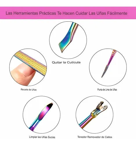12 Piezas De Alicates Para Cutículas Y Kit De Uñas Encarnada FEDE-004