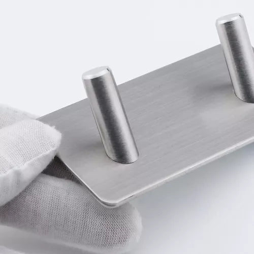 Perchero 6 Ganchos Soporte De Pared Autoadhesivo Acero Inoxidable