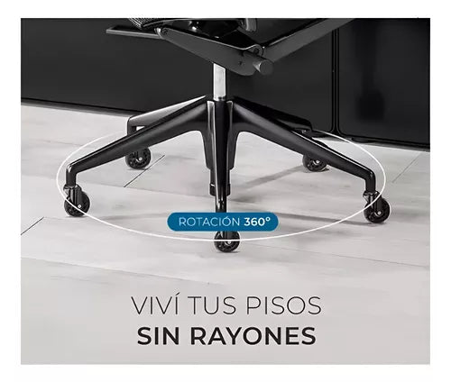 Pack De 5 Ruedas Repuesto Silla Escritorio Giratoria Silicon