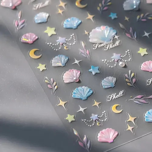Stikers Calcamonias Para Uñas Con Relieve Estrellas Lunas FEDE-001