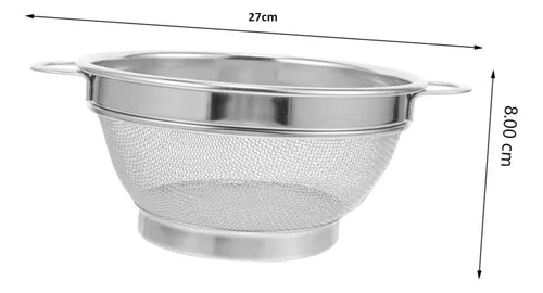 Colador Escurridor Acero Inoxidable 27cm Para Pasta Cocina