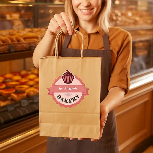 Bolsas De Papel Kraft Con Asa Medianas 21x11x27 25un Envios