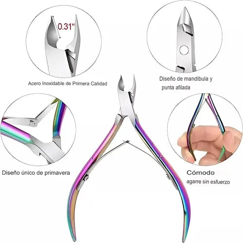 12 Piezas De Alicates Para Cutículas Y Kit De Uñas Encarnada FEDE-004