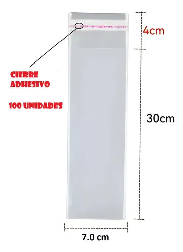 Bolsas De Celofan 30x7cm Inciensos Lapiceras Cierre Facil 100un