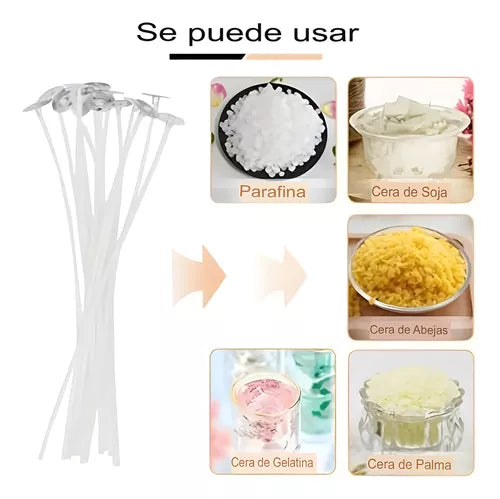 Pabilos Encerados Ideal Velas Cera Soja 12cm 100un