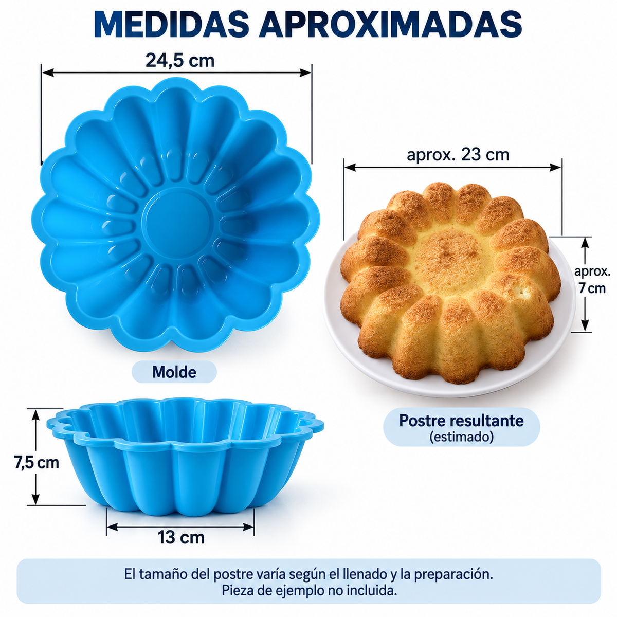 Molde Silicona Flor Grande 24,5 Cm Tortas Pasteles Postres